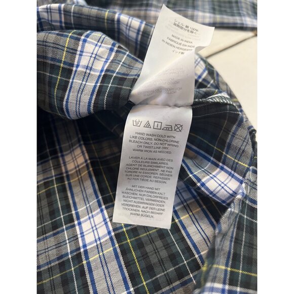 J. Crew Womens embellished beadwork button up, tartan plaid, long sleeve shirt. - Picture 6 of 12